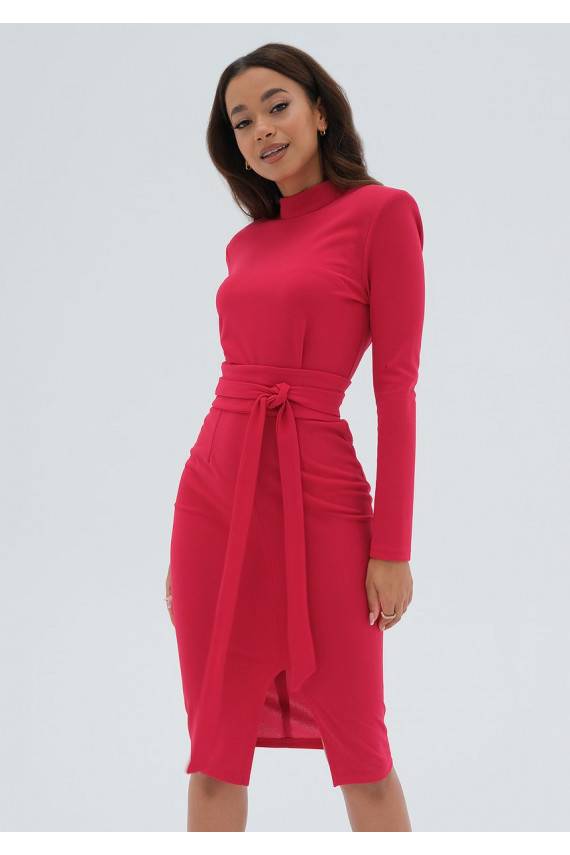 Lucia - eleganta midi garuma kleita rozā krāsā