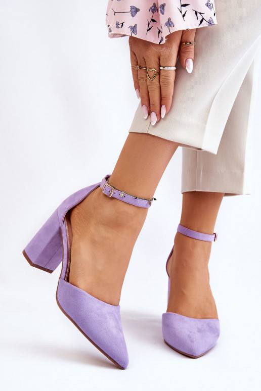 Kurpes ar papēdi violetās krāsas Lexie