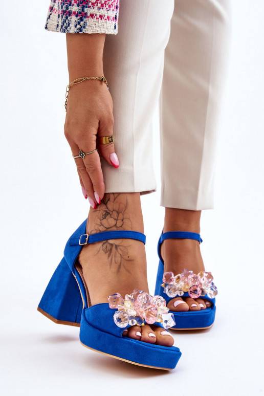 stilīgas sandales ar mirdzumu  Zilas krāsas Garrett 