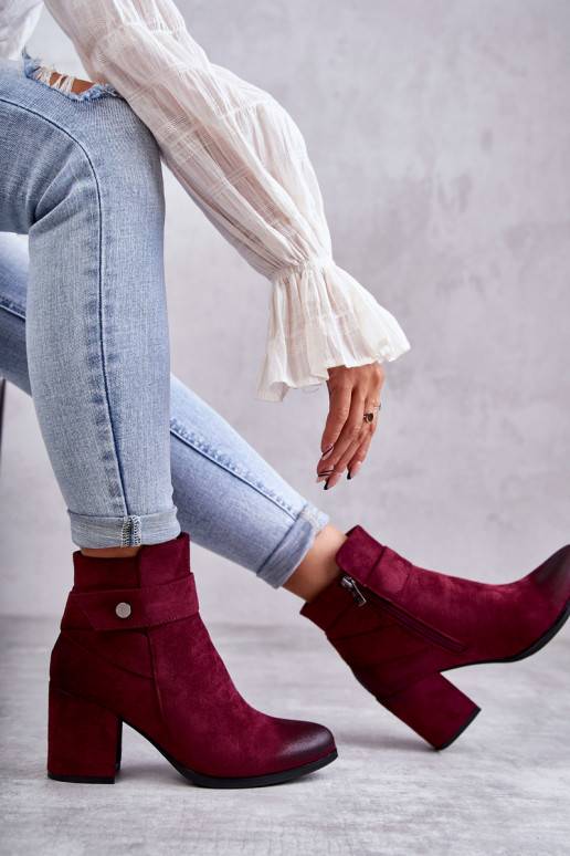 zamšādas Sieviešu puszābaki La.Fi 260041WI-SU sarkanas krāsas