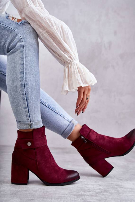 zamšādas Sieviešu puszābaki La.Fi 260041WI-SU sarkanas krāsas