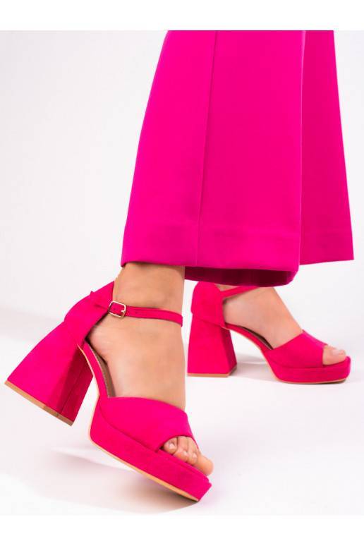 zamšādas kurpes uz papēža Vinceza rozā krāsa