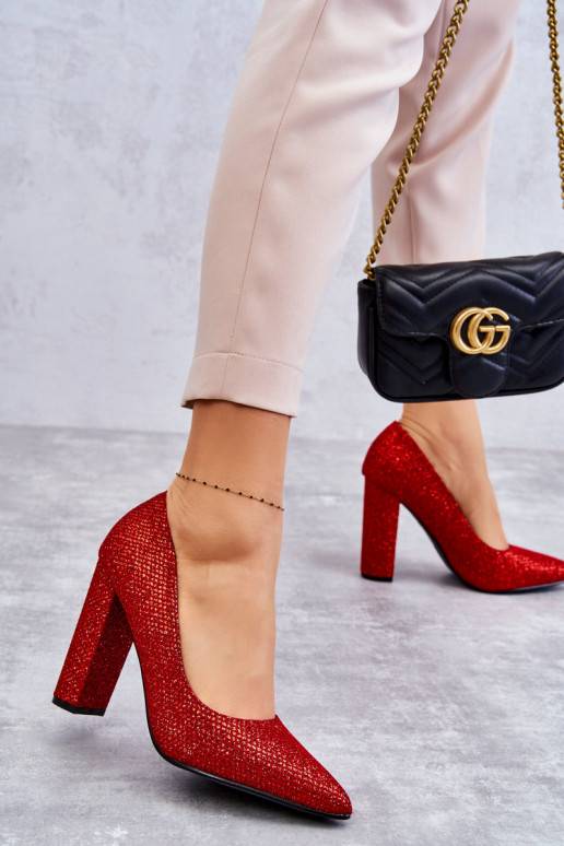 spīdīgs Kurpes ar papēdi sarkanas krāsas Elmira