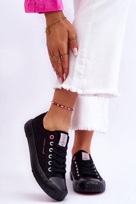 Klasiska modeļa Sieviešu apavi Cross Jeans LL2R4051 melnas krāsas