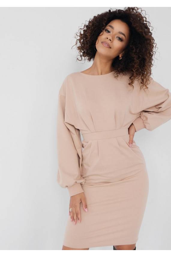 Malva - Bēša midi kleita