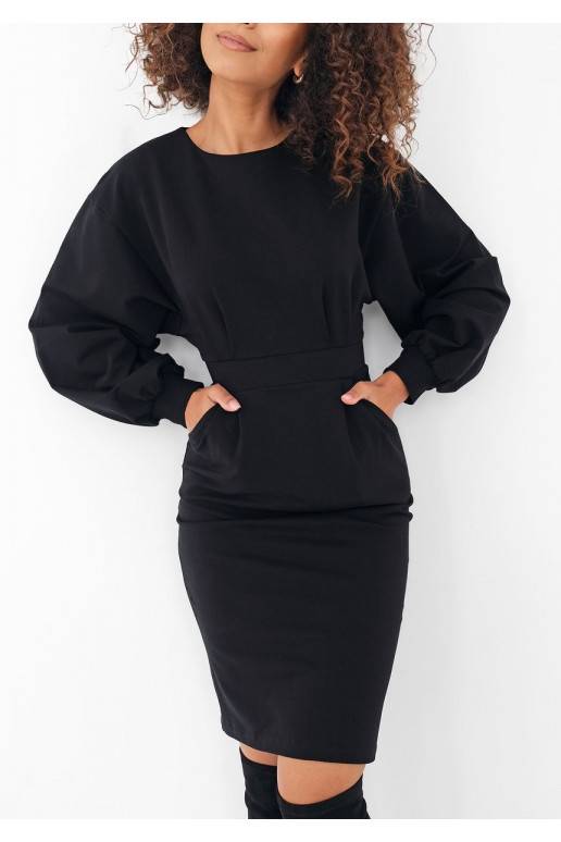 Malva - Melna midi kleita Malva - Melna midi kleita