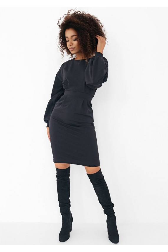 Malva - Melna midi kleita