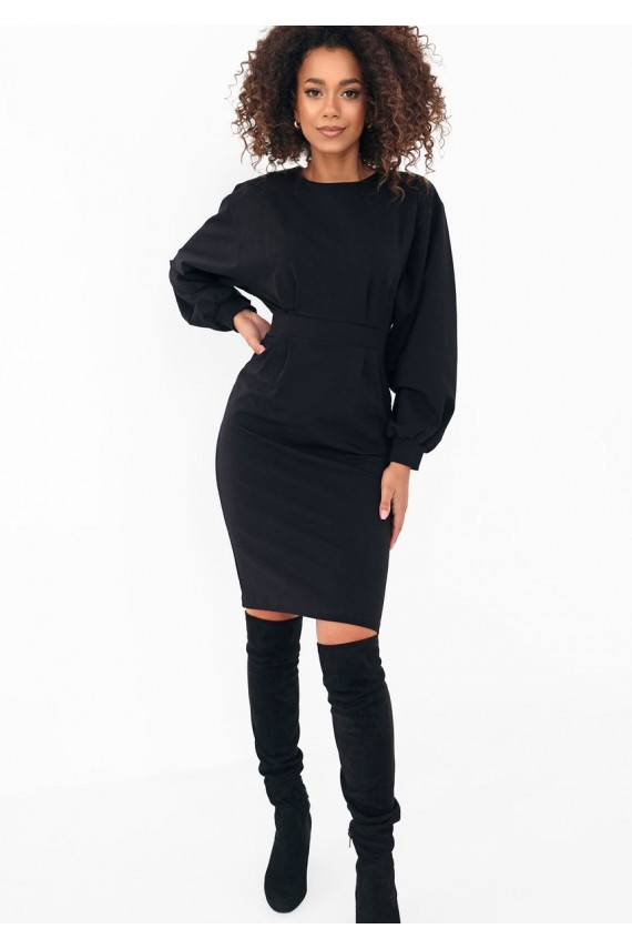 Malva - Melna midi kleita