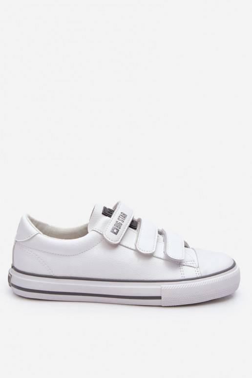 Klasiska modeļa Sporta apavi ar lipīgām aizdarēm Big Star LL274A205 baltas krāsas