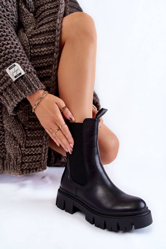   masīvi zābaki ar platformu melnas krāsas Aliana