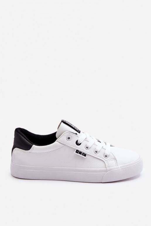 Stilīgi sporta apavi no dabīgas ādas Big Star EE274312 Baltas-melnas krāsas