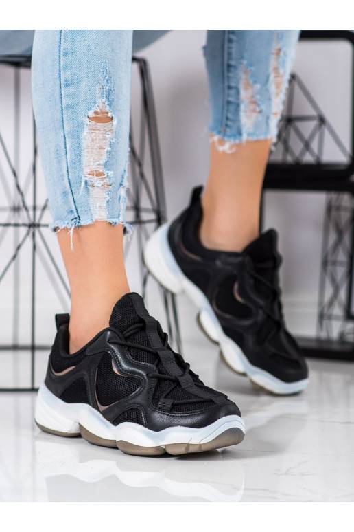 Stilīgi melnas krāsas Sneakers modeļa apavi 