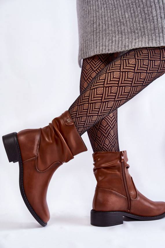  Sieviešu puszābaki ar platiem papēžiem brūnas krāsas Sersa