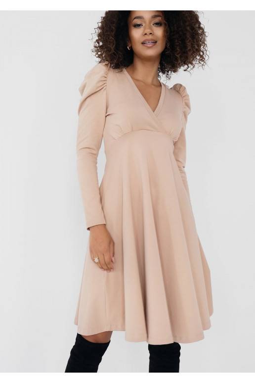 Jenna - Bēšā uzplaiksnītā kleita Jenna - Bēšā uzplaiksnītā kleita