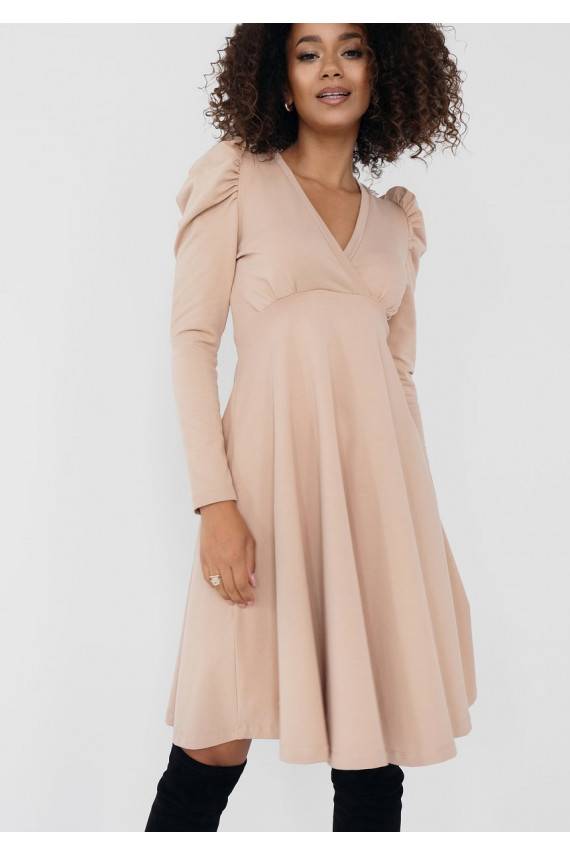 Jenna - Bēšā uzplaiksnītā kleita