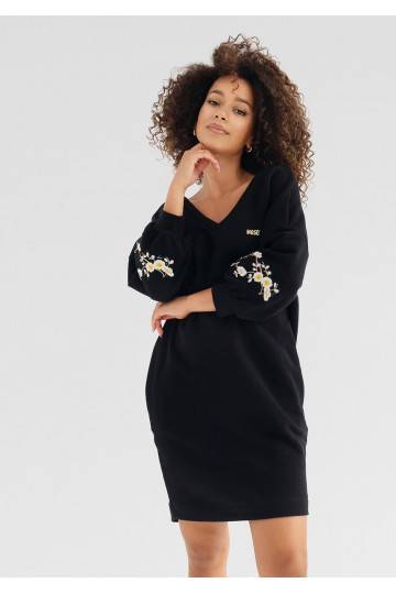 Dina - melna kokvilnas kleita 2
