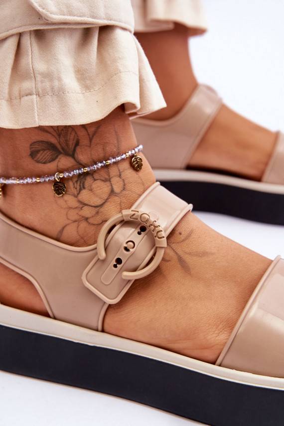 Pachnące Hipoalergiczne sandales  JJ285240 smilšu krāsas-melnas krāsas