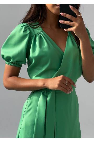 Selma - zaļa midi garuma kleita