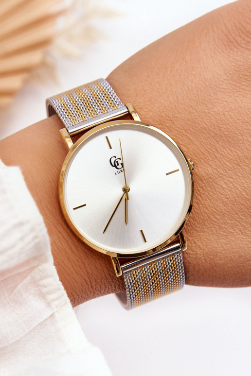 Sieviešu pulkstenis GG Luxe pelēkas -Zelta krāsas Fiber